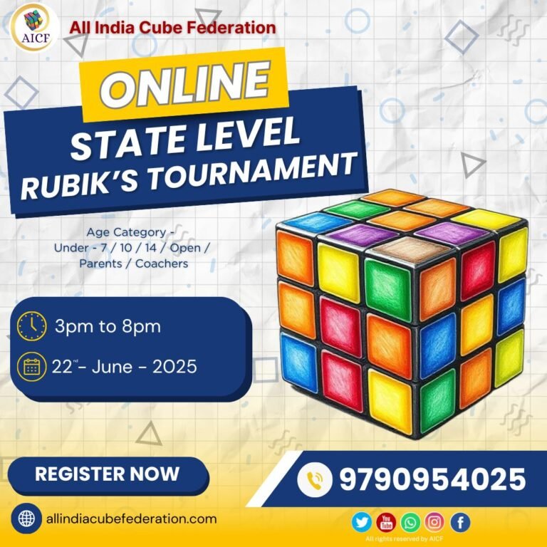 Aicf State level rubiks cube tournament